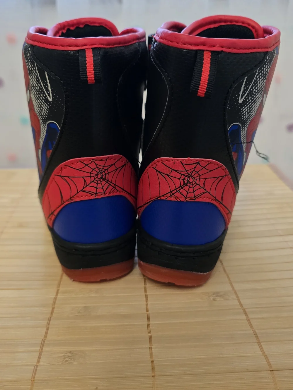 Spider-Man Kids Velcro Boots in Black & Red